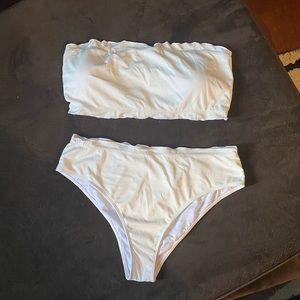 SHEIN white strapless bathing suit